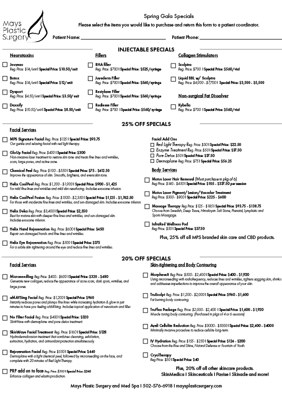 Spring Gala Specials